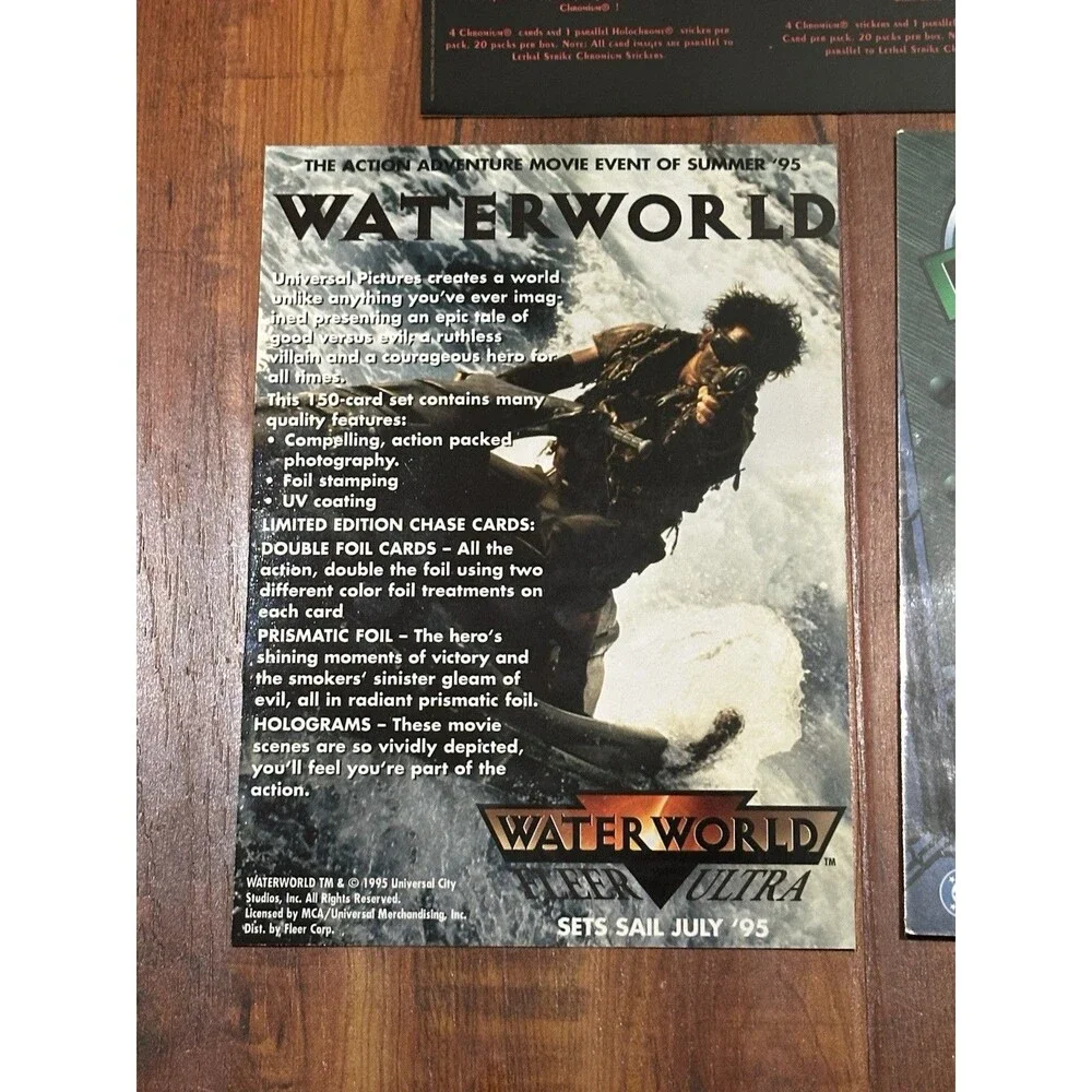 Lot of (5) 1990’s Oversized Promo Trading Cards - Baywatch, Waterworld, Batman +